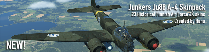23 Historical Finnish Air Force Junkers Ju88 A-4 4K skins. 23 Historical Finnish Air Force Junkers Ju88 A-4 4K skins.
